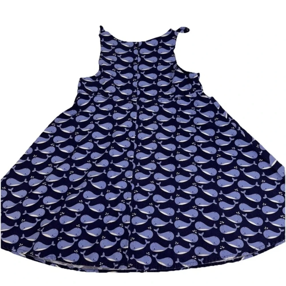 Gymboree Whale Print Dress Girls Size 5 Navy Blue Cotton Sleeveless Vintage 2003